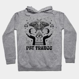 PSY TRANCE  - Hands Eye Butterfly (Black) Hoodie